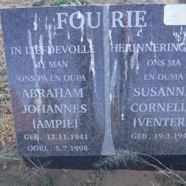 FOURIE Abraham Johannes 1941-1998 &amp; Susanna Cornelia VENTER 1946- :: FOURIE Susanna Cornelia 1974-2015