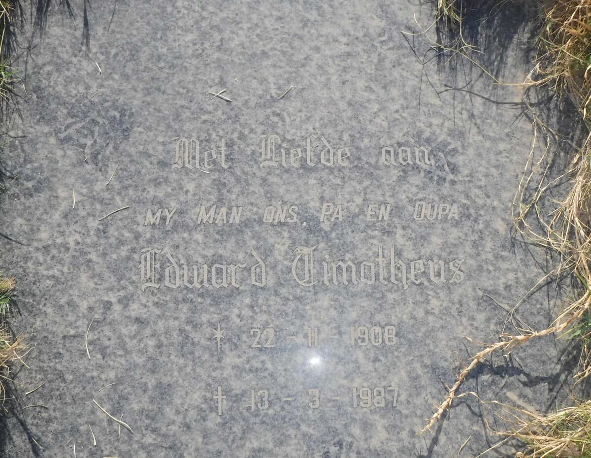 FOURIE Edward Timotheus 1908-1987 &amp; Magdalena Elizabeth SWART 1928-2002