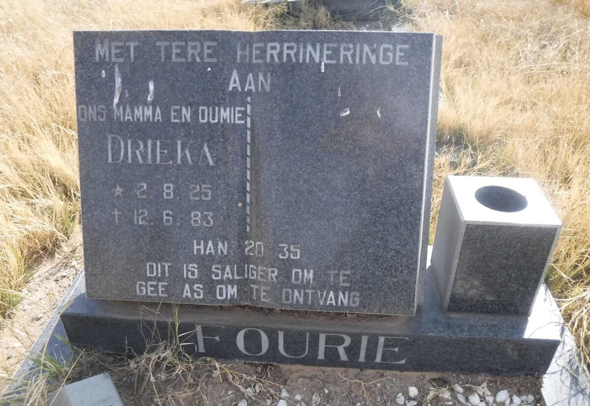 FOURIE Drieka 1925-1983