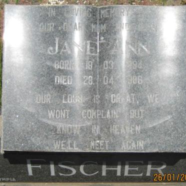 FISCHER Jane Ann 1894-1986