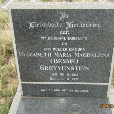 GREYVENSTEIN Elizabeth Maria Magdalena 1916-1970