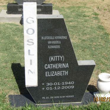 GOSLIN Catherina Elizabeth 1940- 2009