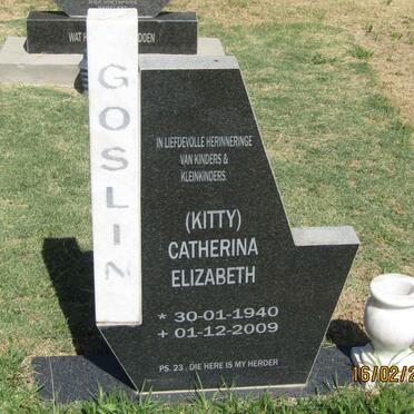 GOSLIN Catherina Elizabeth 1940- 2009