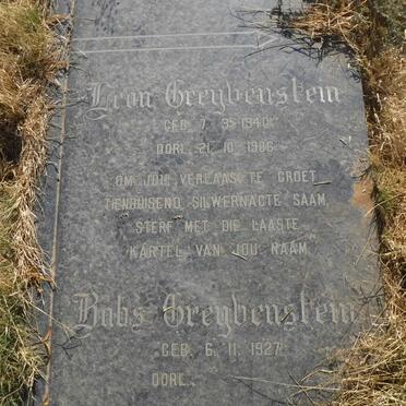 GREYVENSTEIN Leon 1940-1986 &amp; Babs 1927-