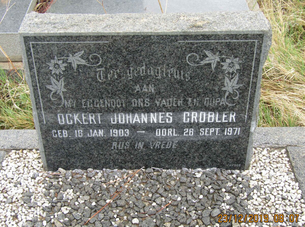 GROBLER Ockert Johannes 1903-1971
