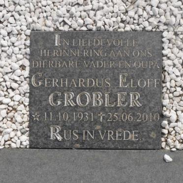 GROBLER Gerhardus Eloff 1931-2010 &amp; Jacoba Maria Susanna 1933-1983