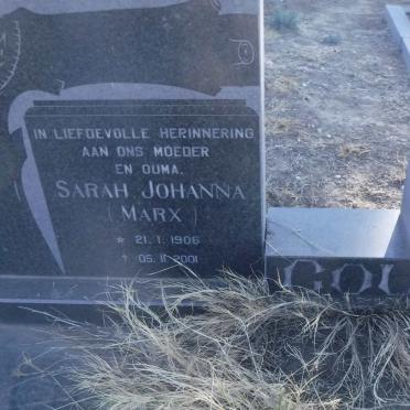 GOULSON James Christoffel 1908-1985 &amp; Sarah Johanna MARX 1906-2001