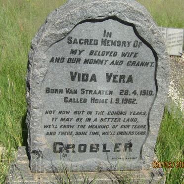 GROBLER Vida Vera nee VAN STRAATEN 1910-1962