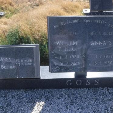 GOSS Willem F.H.C. 1930-2007 &amp; Anna S. 1937-1986 :: GOSS Anna Sophia 1934-2007