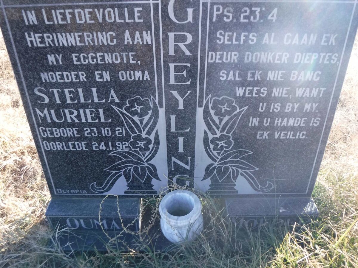 GREYLING Stella Muriel 1921-1992