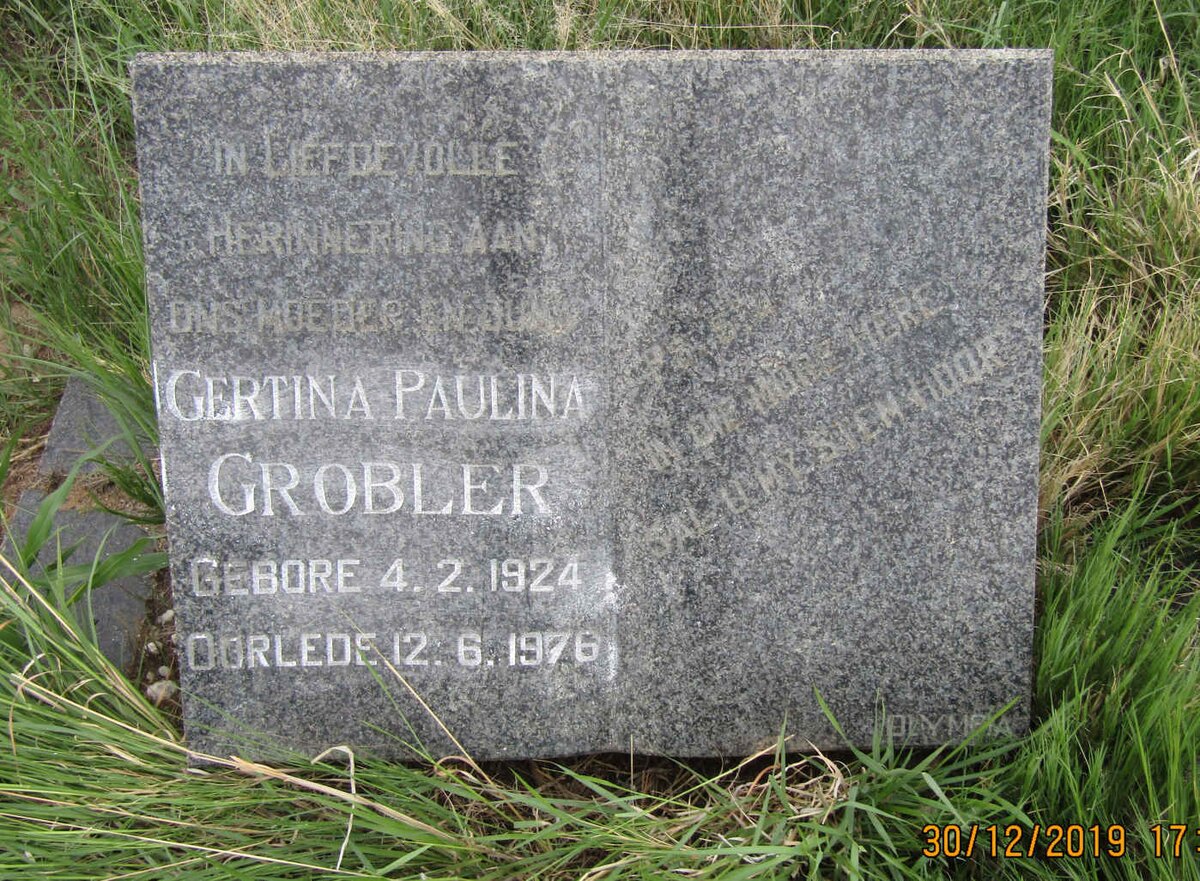 GROBLER Gertina Paulina 1924-1976
