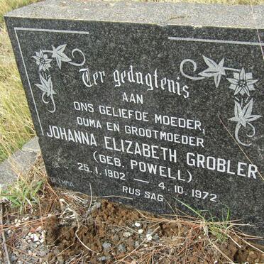 GROBLER Johanna Elizabeth nee POWELL 1902-1972
