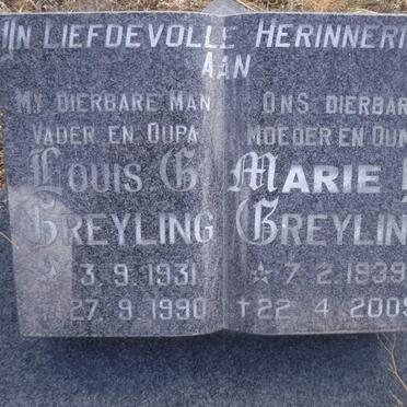 GREYLING Louis C. 1931-1990 &amp; Marie Y. 1939-2005