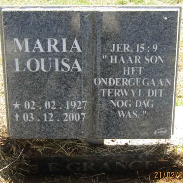 GRANGE Maria Louisa, le 1927-2007