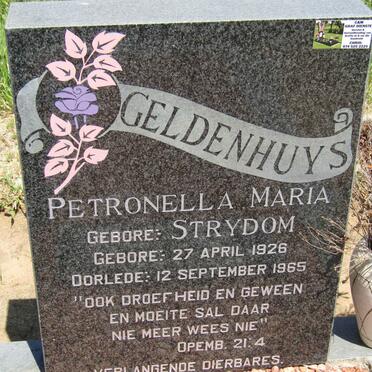 GELDENHUYS Petronella Maria nee STRYDOM 1926-1965 :: STRYDOM Christiaan Josef 1945-2019