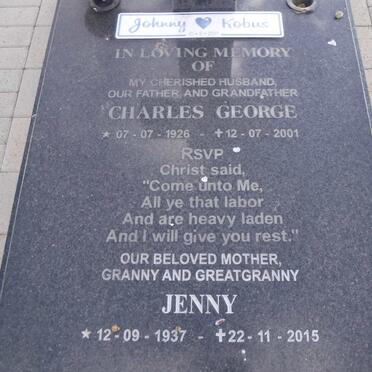 GRIMSELL Charles George 1926-2001 &amp; Jenny 1937-2015 