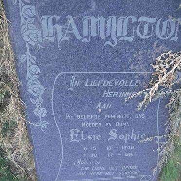 HAMYLTON Elsie Sophia 1940-1991