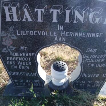 HATTINGH Christiaan 1918-1993 &amp; Hester C. 1922-1998