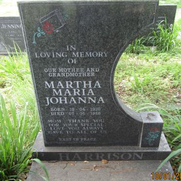 HARRISON Martha Maria Johanna 1920-1986