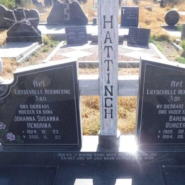 HATTINGH Barend Burgert 1920-1994 &amp; Johanna Susanna Hendrina 1924-2001 :: HATTINGH Andre 1945-2008