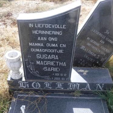 HOLLMAN Matthiam J.H. 1911-1991 &amp; Susara Magrietha 1921-2003