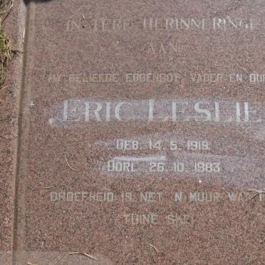 HOLMES Eric Leslie 1919-1983 &amp; Catharina Wilhelmina HUMAN 1918-1995