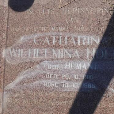 HOLMES Eric Leslie 1919-1983 &amp; Catharina Wilhelmina HUMAN 1918-1995