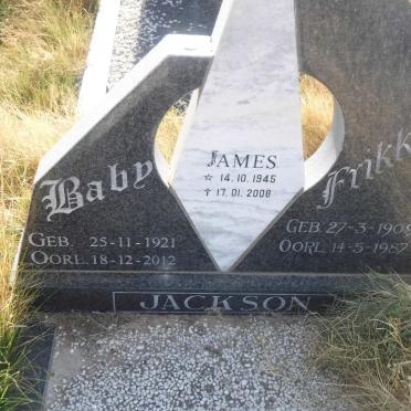 JACKSON Frikkie 1909-1987 &amp; Baby 1921-2012 :: JACKSON James 1945-2008