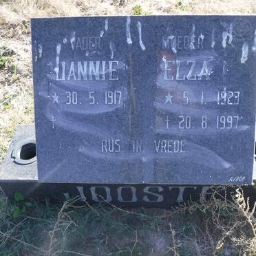 JOOSTE Jannie 1917- &amp; Elza 1923-1997