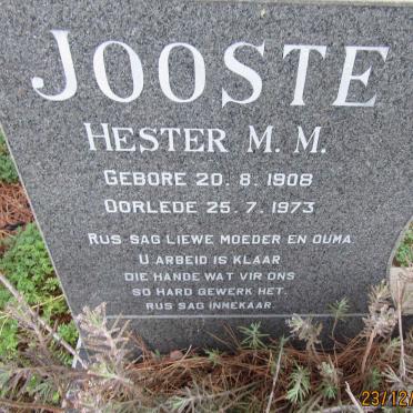 JOOSTE Hester M.M 1908-1973