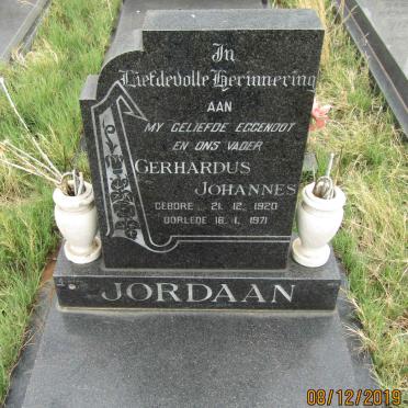 JORDAAN Gerhardus Johannes 1920-1971