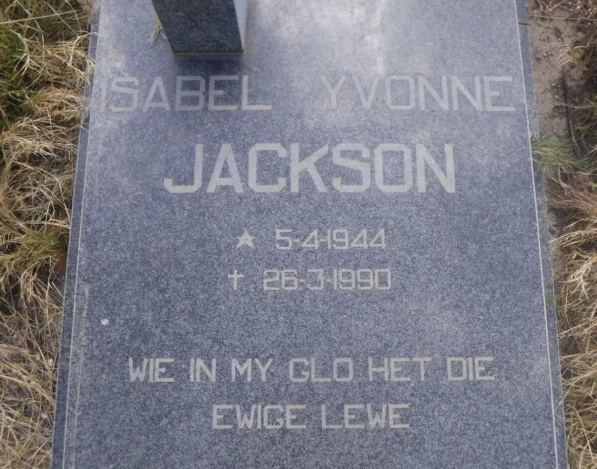 JACKSON Isabel Yvonne 1944-1990