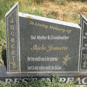 JOUBERT Shiela Jeanette 1933-2017