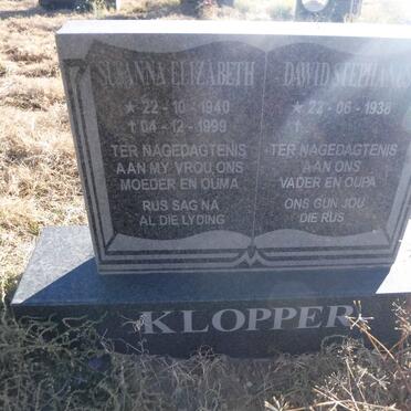 KLOPPER Dawid Stephanus 1938- &amp; Susanna Elizabeth 1940-1999
