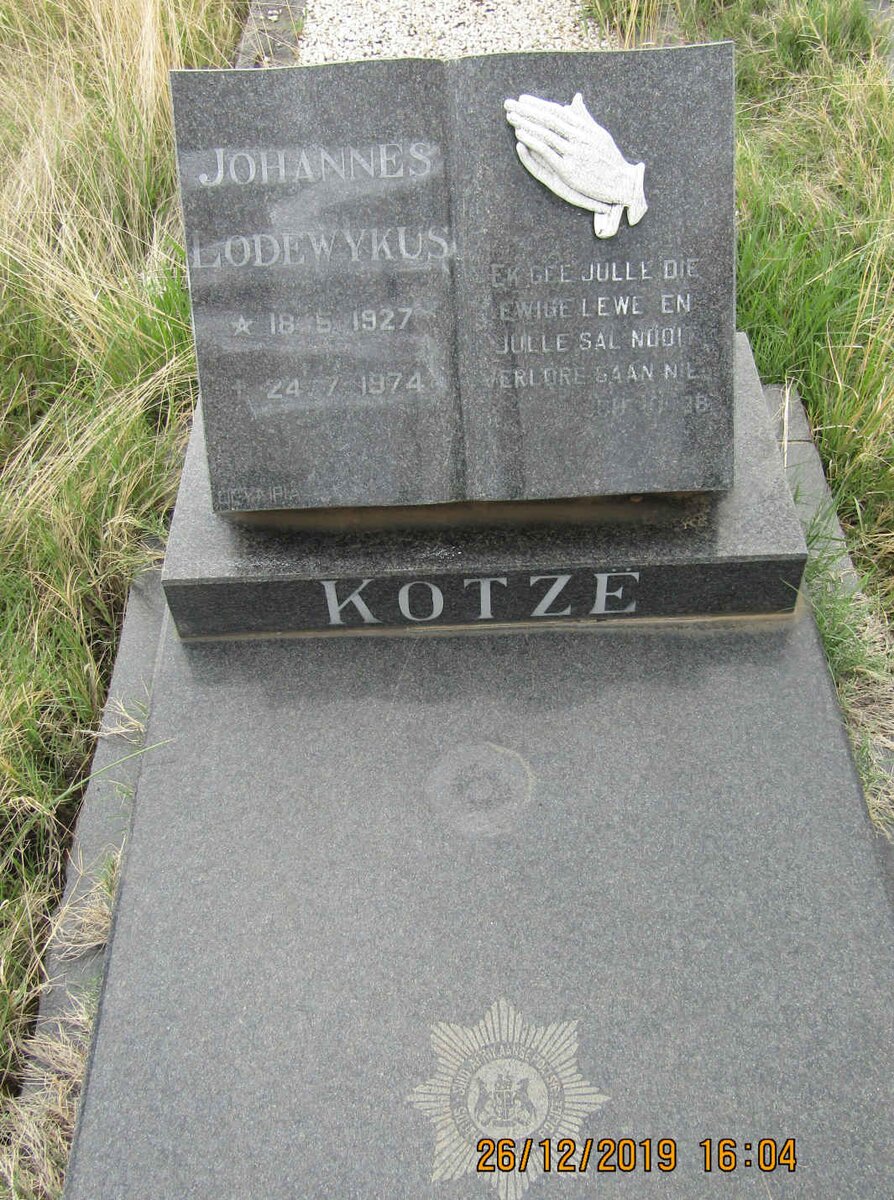 KOTZE Johannes Lodewykus 1927-1974