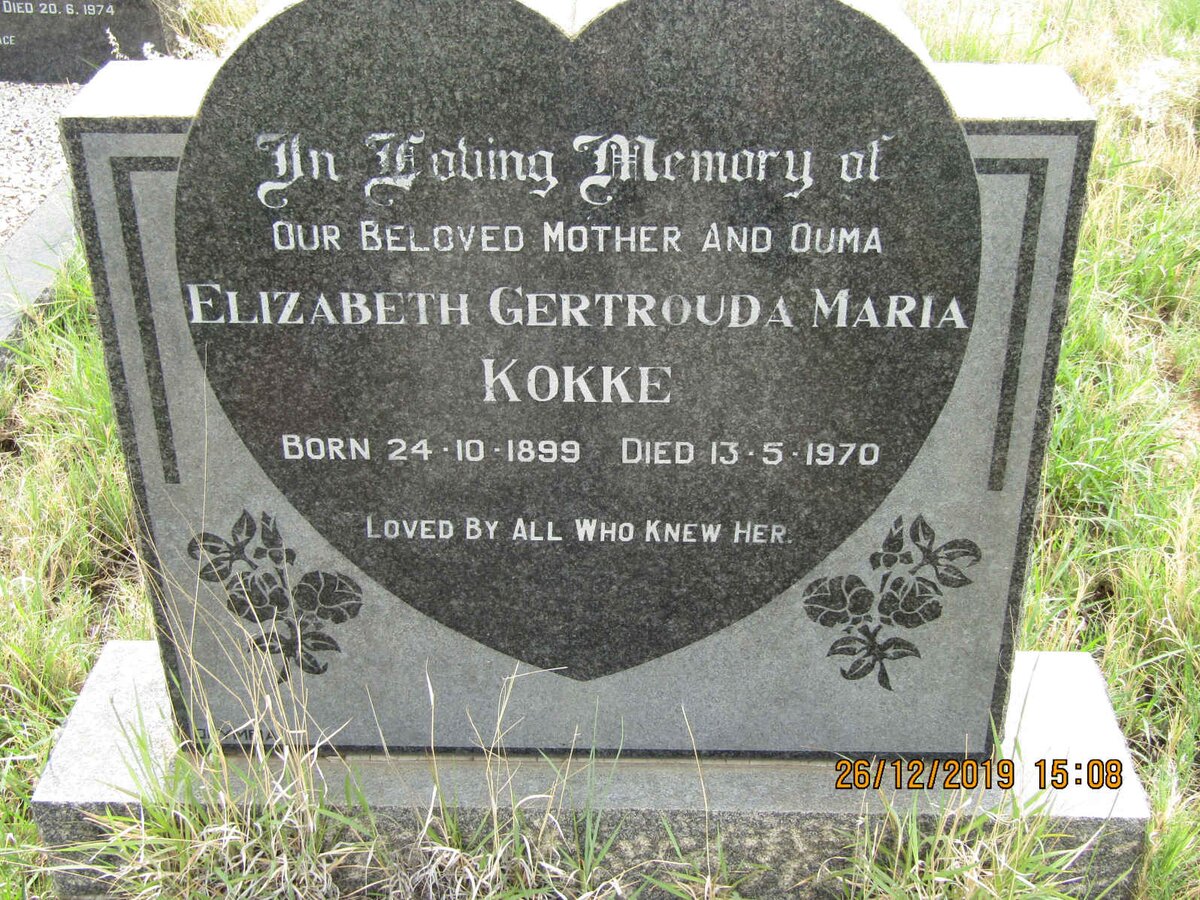 KOKKE Elizabeth Gertrouda Maria 1899-1970