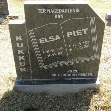 KUKKUK Piet 1938-2012 &amp; Elsa 1940-2007
