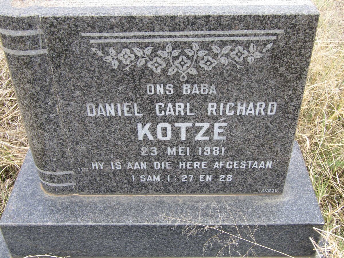 KOTZÉ Daniel Carl Richard 1981-1981