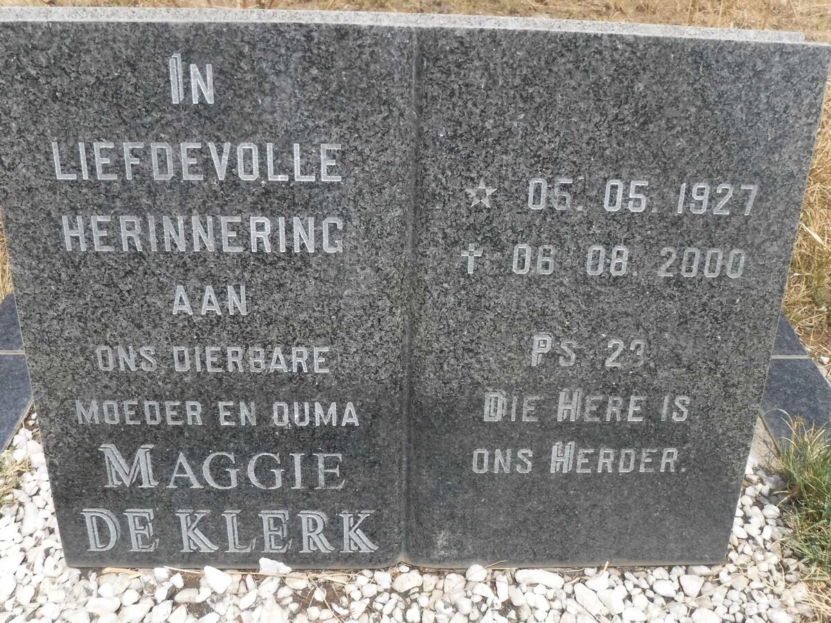 KLERK Maggie, de 1927-2000