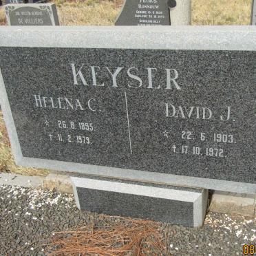 KEYSER David J. 1903-1972 &amp; Helena C. 1895-1979
