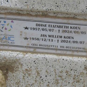 KOEN Jan Willem 1950-2024 & Diane Elizabeth 1957-2024