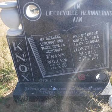 KNOX Frans Willem 1915-1996 &amp; Dorethea Maria 1918-2007