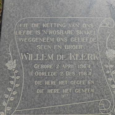 KLERK Willem, de 1964-1984