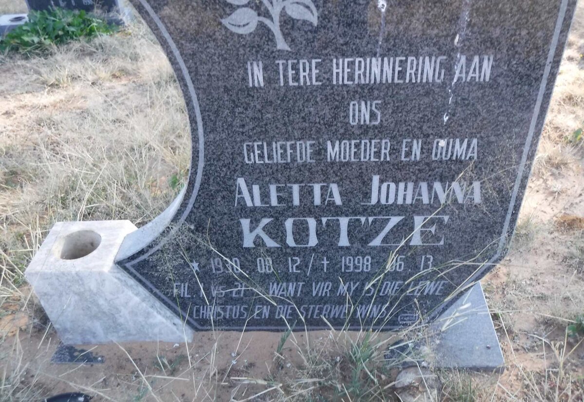 KOTZE Aletta Johanna 1930-1998