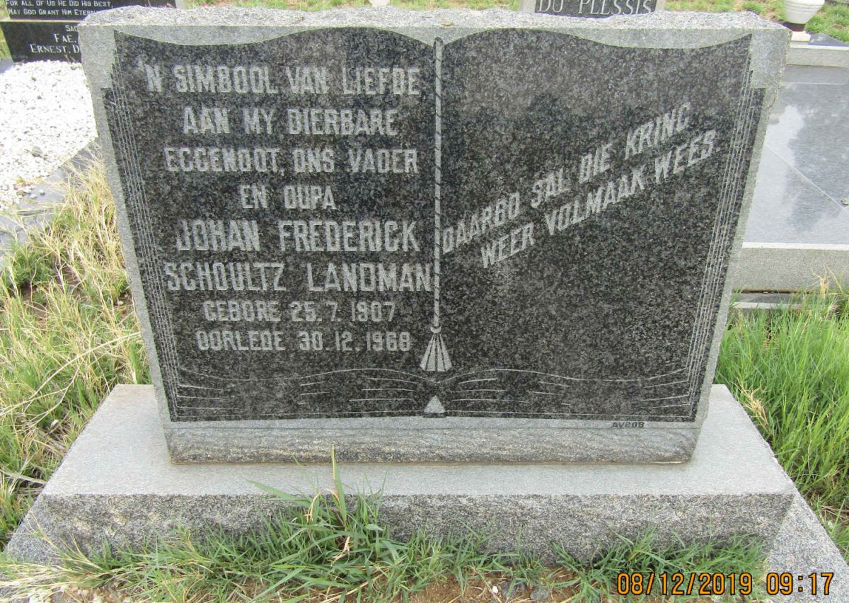 LANDMAN Johan Frederick Schoultz 1907-1968