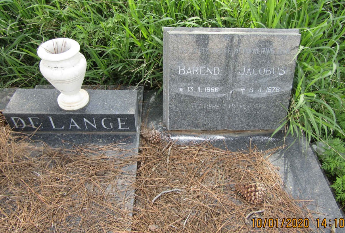 LANGE Barend Jacobus, de 1896-1978