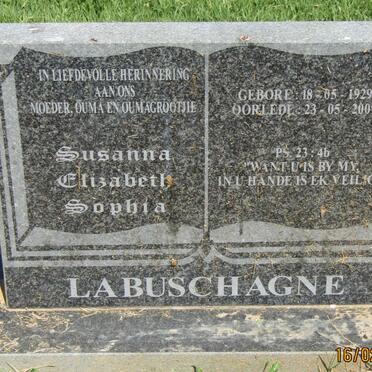 LABUSCHAGNE Susanna Elizabeth Sophia 1929-2009