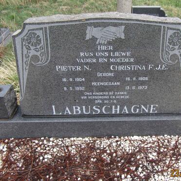 LABUSCHAGNE Pieter N. 1904-1992 &amp; Christina F.J.E. 1905-1973