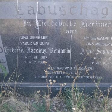 LABUSCHAGNE Frederik Jacobus Benjamin 1907-1987 &amp; Anna Sophia Maria 1910-1979
