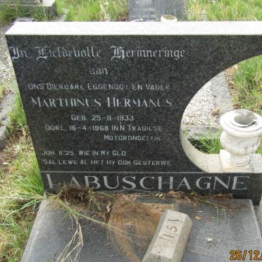 LABUSCHAGNE Marthinus Hermanus 1933-1968